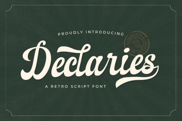 Declaries Font Review: Vintage Script for Brand Identity
